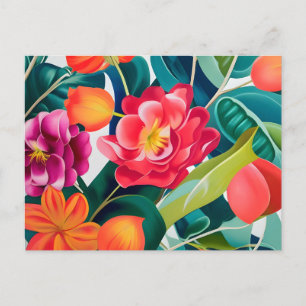 Cartão Postal Flores de Jardim Contemporâneas