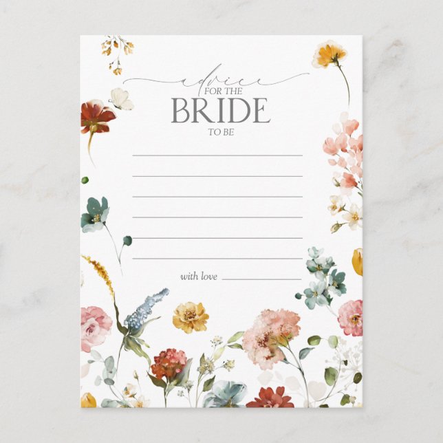 Cartão Postal Flores De Jardim Elegantes Aconselham À Noiva (Frente)