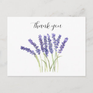 Cartão Postal Flores de lavanda aquarela Floral roxo rústico 
