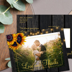 Cartão Postal Flores de lenha russa obrigado de casamento