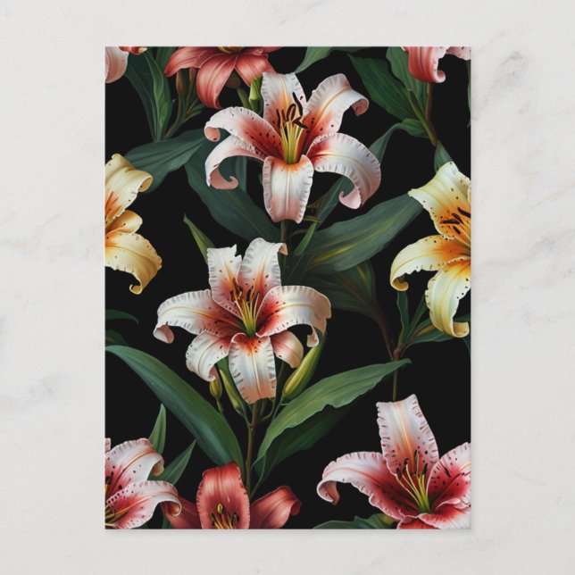 Cartão Postal flores de lírio (Frente)