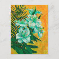 Flores de Lírio Folha de Palmeira, Pintura Artísti