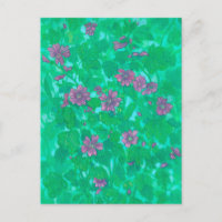 Flores de Malva, Pintura Floral de Verão