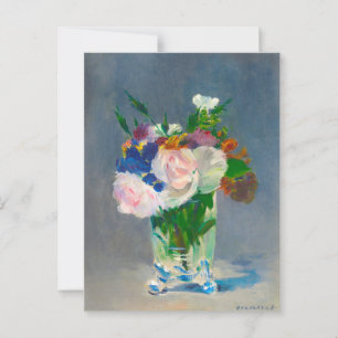 Cartão Postal Flores de Manet em um Vaso Cristal
