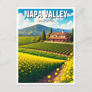 Cartão Postal Flores de Mostarda da Califórnia em Napa Valley