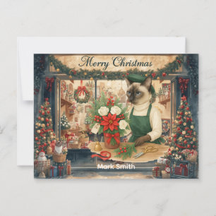 Cartão Postal Flores de Natal de Gato no Compro Florista