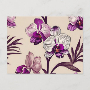 Cartão Postal Flores de Orquídea Roxa
