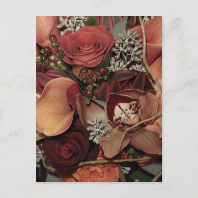 Cartão Postal Flores de outono (Frente)