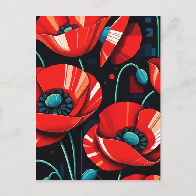 Cartão Postal Flores de Papaver (Frente)