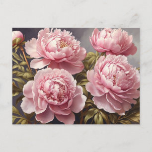 Cartão Postal Flores de Peony Blooming