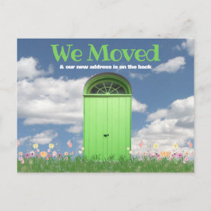 Cartão Postal Flores De Portas Verdes Nos Movemos Anunciando