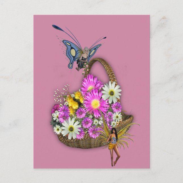 Cartão Postal Flores de primavera (Frente)