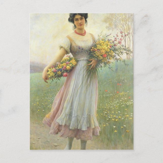 Cartão Postal Flores de primavera (Frente)