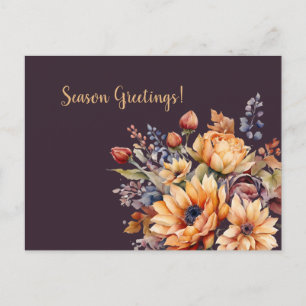 Cartão Postal Flores de Quedas de Cores-Saudações da Época-