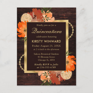 Cartão Postal Flores de Quinto Cânera de Laranja Queimada