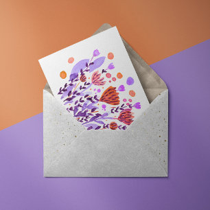 Cartão Postal Flores de rabisco retrô