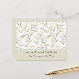 Cartão Postal Flores de Tulipa Creme Pensando em Você