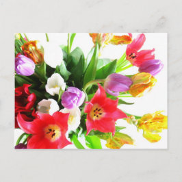Cartão Postal Flores de Tulipa Românticas