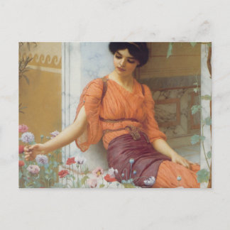 Cartão Postal Flores de Verão por John William Godward