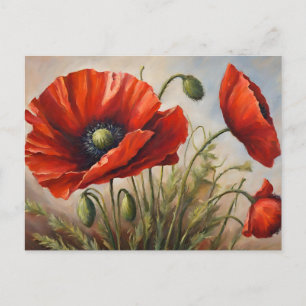 Cartão Postal Flores de vermelhos