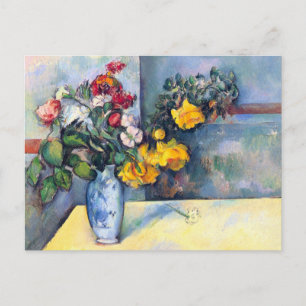 Cartão Postal Flores de Vida Estática em um Vaso por Paul Cezan