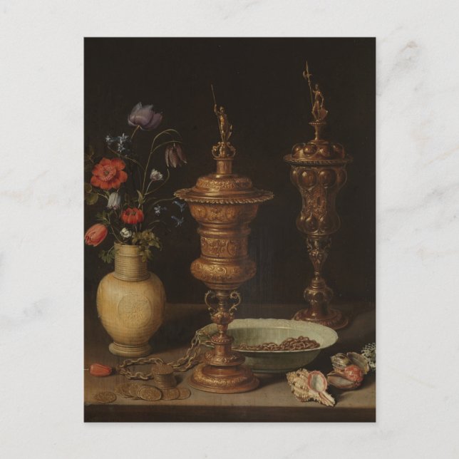 Cartão Postal Flores de vida, Gilt Goblet por Clara Peeters P (Frente)