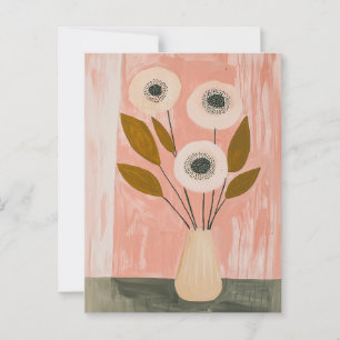 Cartão Postal Flores de Whimsy minimalistas No.029