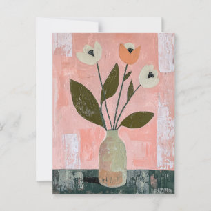 Cartão Postal Flores de Whimsy minimalistas No.030