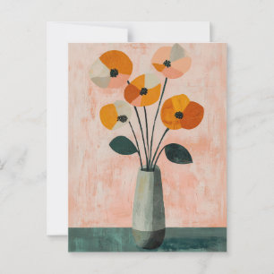 Cartão Postal Flores de Whimsy minimalistas No.040