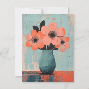 Cartão Postal Flores de Whimsy minimalistas No.075