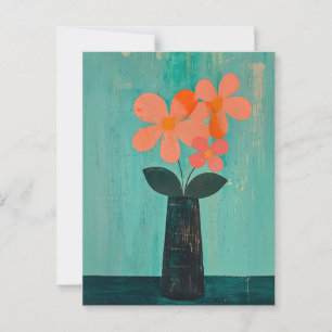 Cartão Postal Flores de Whimsy minimalistas No.076