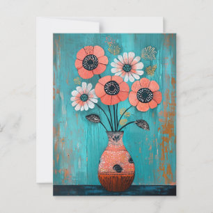 Cartão Postal Flores de Whimsy minimalistas No.078
