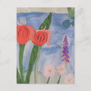Cartão Postal Flores Do Lago Flat Postcard