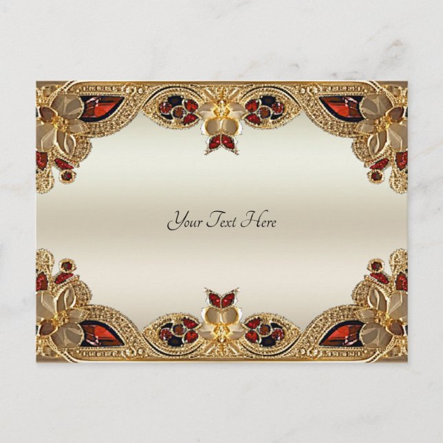 Cartão Postal Flores Douradas Pedra Vermelha (Frente)