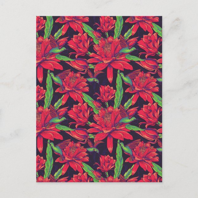 Cartão Postal Flores E Aves De Cama (Frente)