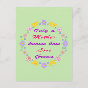 Cartão Postal Flores e Borboletas do Dia das Mães