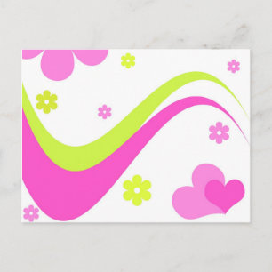 Cartão Postal Flores e corações - Cartão-postal