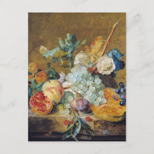 Cartão Postal Flores e Frutas