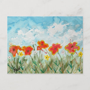 Cartão Postal Flores e Nuvens de Primavera