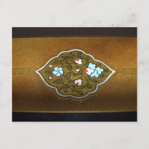 Cartão Postal Flores e ornamentos para caligrafia