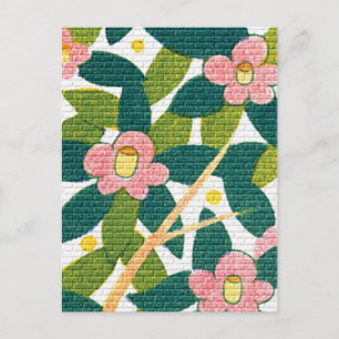 Cartão Postal Flores e Vinhas Elegantes