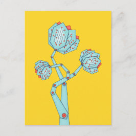 Cartão Postal Flores Eletrônicas Mulheres no STEM