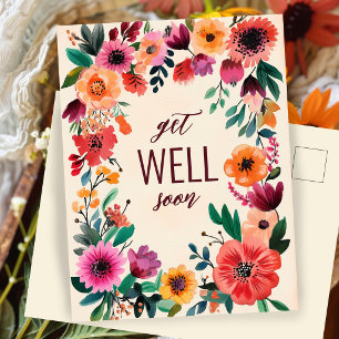 Cartão Postal Flores em Aquarela em Negrito EM BREVE PERSONALIZA