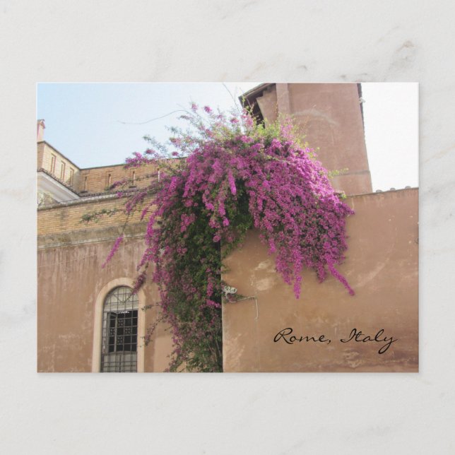 Cartão Postal Flores em cascata num edifício antigo (Frente)