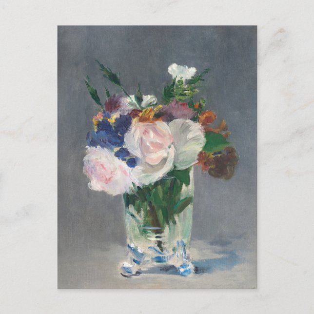 Cartão Postal Flores em Impressionista de Maneta Cristal Vase (Frente)