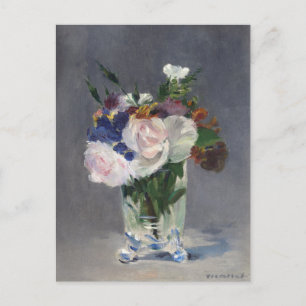 Cartão Postal Flores em um Vaso de Cristal   Édouard Manet