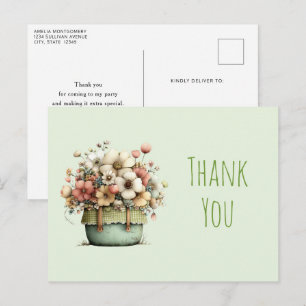 Cartão Postal Flores Em Vasos Aconchegante Estilo Rústico Fofo O