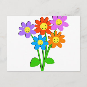 Cartão Postal Flores Felizes