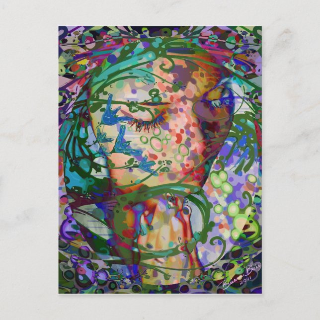 Cartão Postal Flores Femininas Orando Mulher Florea (Frente)