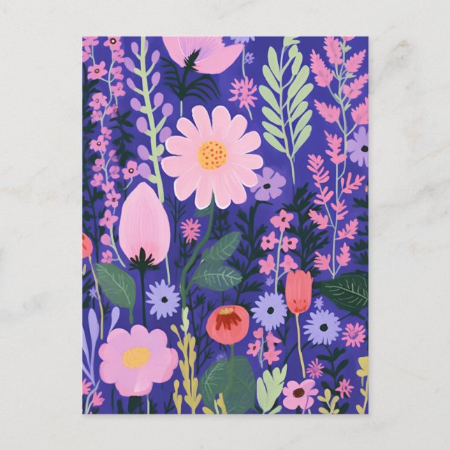 Cartão Postal Flores Fofas (Frente)